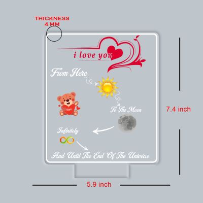 Couples Led Night Lamp Gift Item for Wedding, Anniversary, Birthday & Valentine's Day Romantic Gift for Couples Multicolored Light (I Love You)